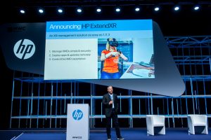 Scott Rawlings announcing launch of HP ExtendXR at MWC 2022. Scott Rawlings announcing launch of HP ExtendXR at MWC 2022.