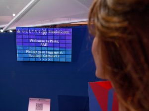 Parallel reality technology in use at Delta's Detroit hub. Image courtesy of Delta.