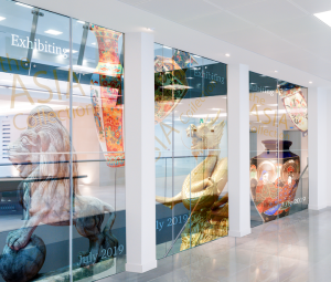 LG's Transparent OLED in a museum setting.