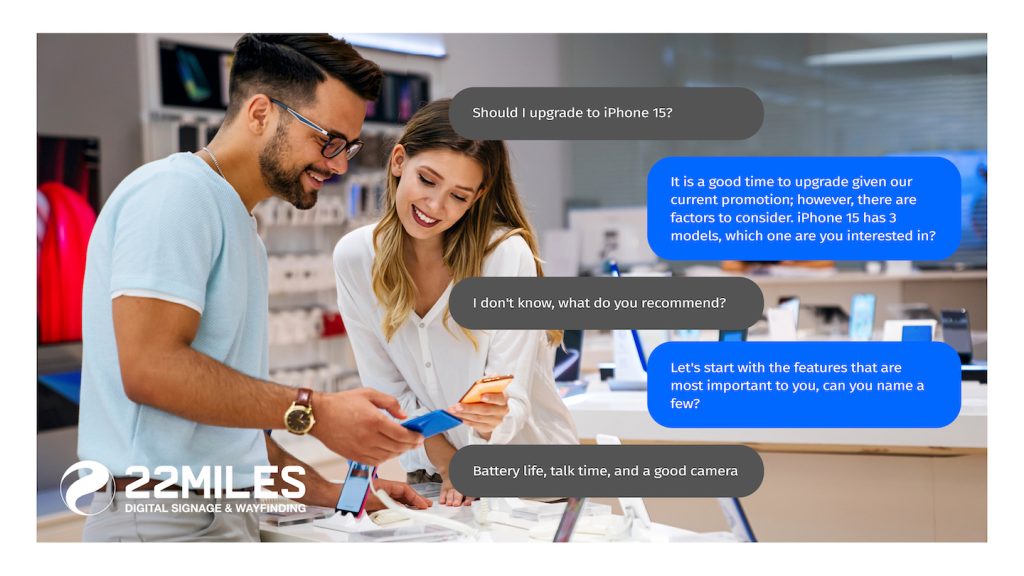 22Miles AI Assistant in a retail setting.