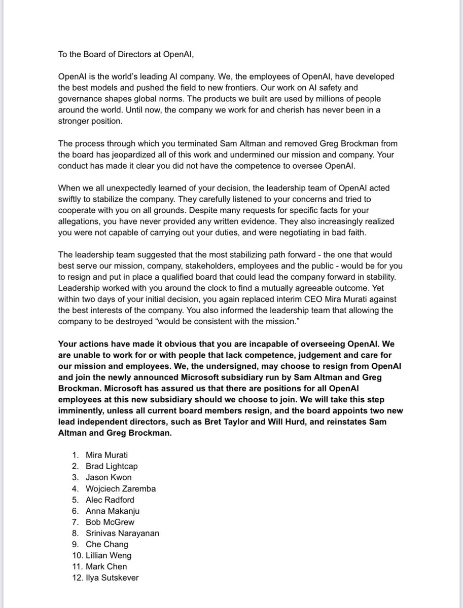OpenAI letter