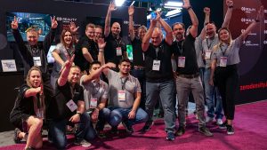 The Zero Density team celebrates winning an NAB Product of the Year award at NAB Show 2024 The Zero Density team celebrates winning an NAB Product of the Year award at NAB Show 2024