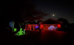 Sam Stevens of CrimsonAV's Halloween Decor